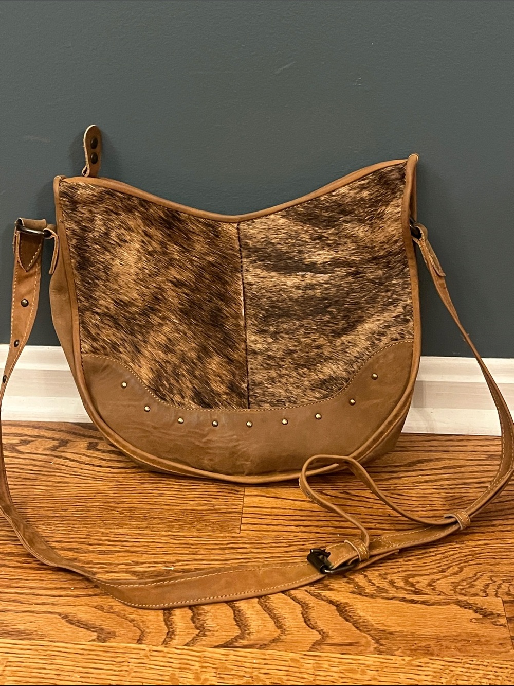 Leather and Fur Crossbody Bag